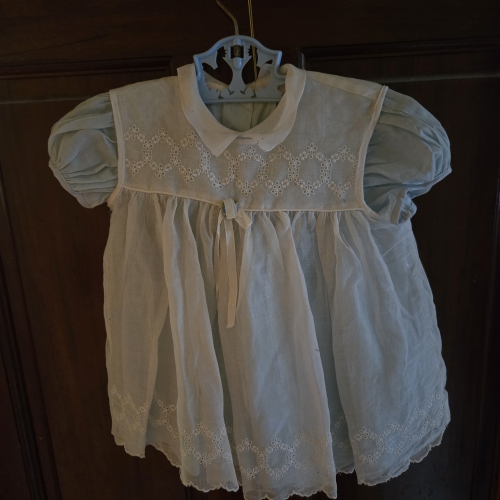 Charming Vintage Baby Dress with Embroidery- 1964